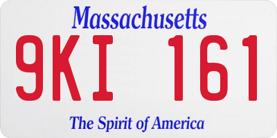 MA license plate 9KI161