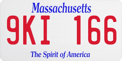MA license plate 9KI166