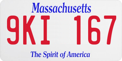 MA license plate 9KI167