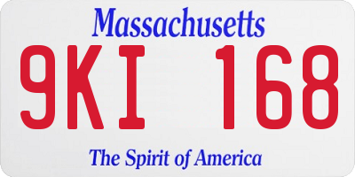 MA license plate 9KI168