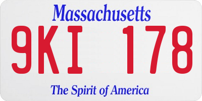 MA license plate 9KI178