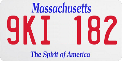 MA license plate 9KI182