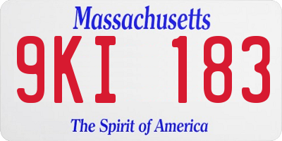 MA license plate 9KI183
