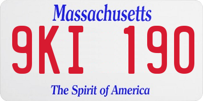 MA license plate 9KI190
