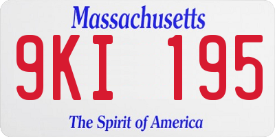 MA license plate 9KI195