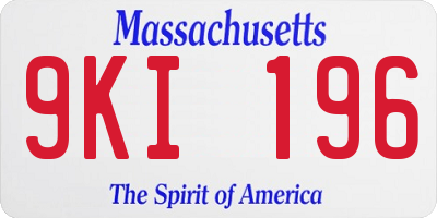 MA license plate 9KI196