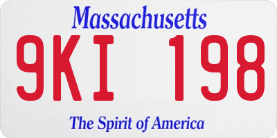 MA license plate 9KI198
