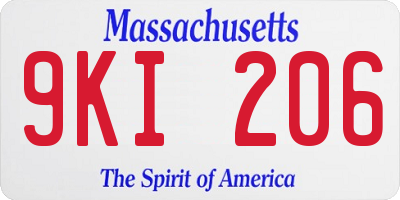 MA license plate 9KI206