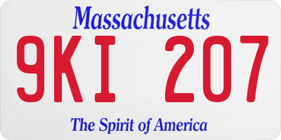 MA license plate 9KI207