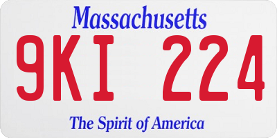MA license plate 9KI224