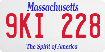 MA license plate 9KI228