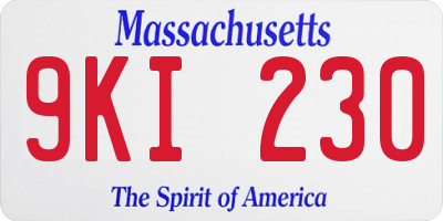 MA license plate 9KI230