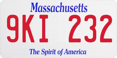 MA license plate 9KI232