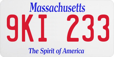MA license plate 9KI233