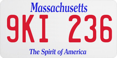 MA license plate 9KI236