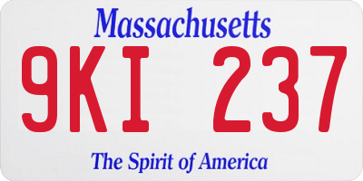 MA license plate 9KI237