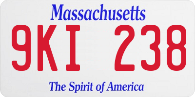MA license plate 9KI238