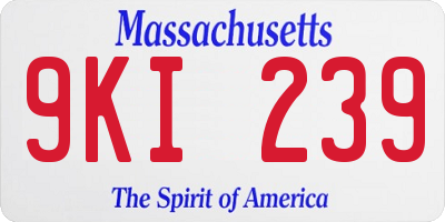 MA license plate 9KI239