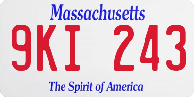 MA license plate 9KI243