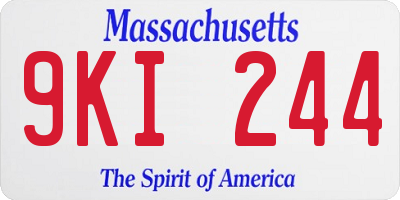 MA license plate 9KI244