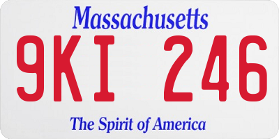 MA license plate 9KI246