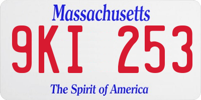MA license plate 9KI253