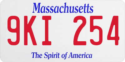 MA license plate 9KI254