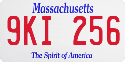 MA license plate 9KI256