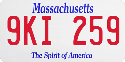 MA license plate 9KI259