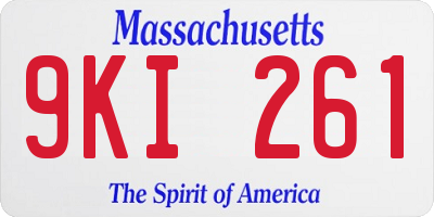 MA license plate 9KI261