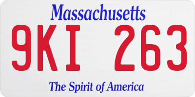 MA license plate 9KI263