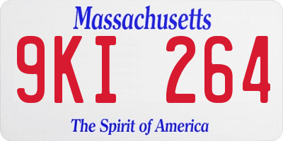 MA license plate 9KI264