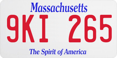 MA license plate 9KI265