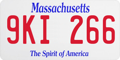 MA license plate 9KI266