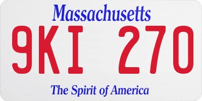 MA license plate 9KI270