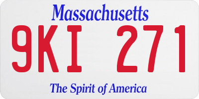 MA license plate 9KI271