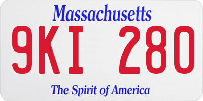 MA license plate 9KI280
