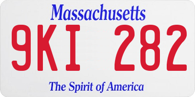 MA license plate 9KI282