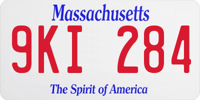 MA license plate 9KI284
