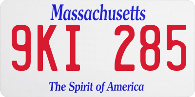 MA license plate 9KI285