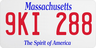 MA license plate 9KI288