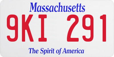 MA license plate 9KI291