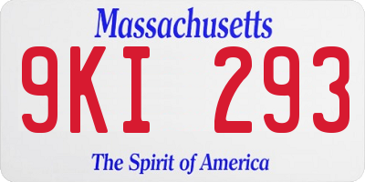 MA license plate 9KI293