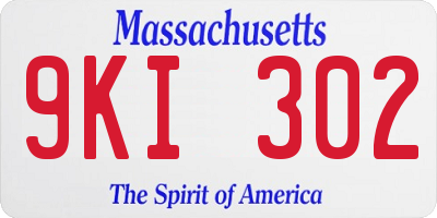 MA license plate 9KI302