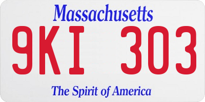 MA license plate 9KI303