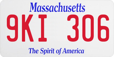 MA license plate 9KI306