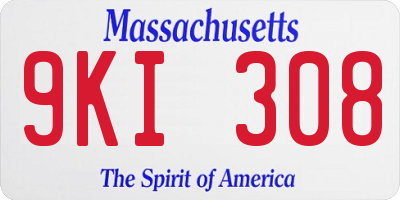 MA license plate 9KI308