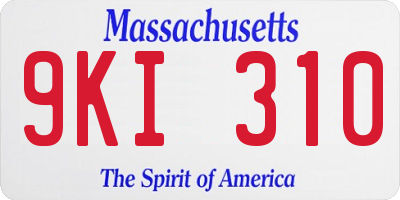 MA license plate 9KI310