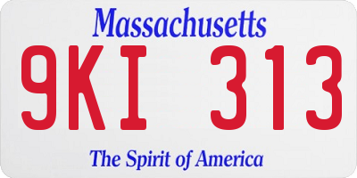 MA license plate 9KI313