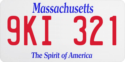 MA license plate 9KI321